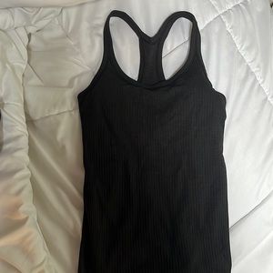 black lululemon ebb to street tank top!